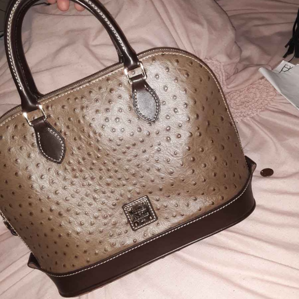 Dooney and Bourke Brown Ostrich Skin Handbag